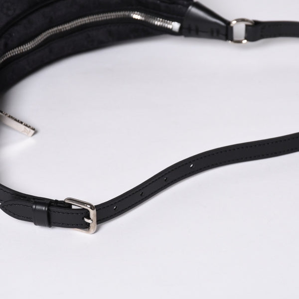 極美品 LOUIS VUITTON ルイヴィトン リトル ブローニュ ワンショルダーバッグ M92142 モノグラム サテン ブラック シルバー金具 中古 4a000762