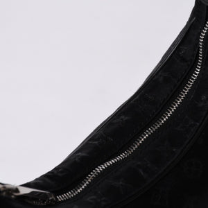 極美品 LOUIS VUITTON ルイヴィトン リトル ブローニュ ワンショルダーバッグ M92142 モノグラム サテン ブラック シルバー金具 中古 4a000762