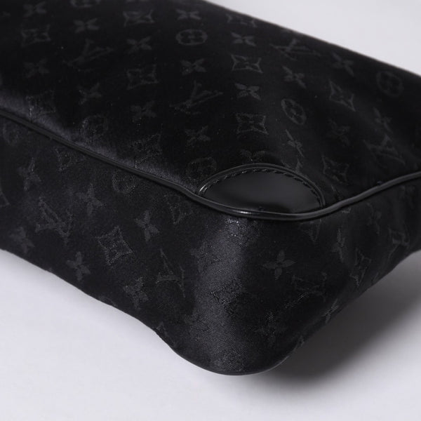 極美品 LOUIS VUITTON ルイヴィトン リトル ブローニュ ワンショルダーバッグ M92142 モノグラム サテン ブラック シルバー金具 中古 4a000762