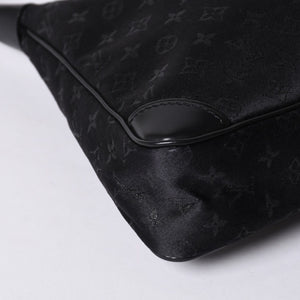 極美品 LOUIS VUITTON ルイヴィトン リトル ブローニュ ワンショルダーバッグ M92142 モノグラム サテン ブラック シルバー金具 中古 4a000762