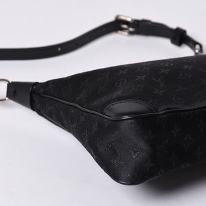 極美品 LOUIS VUITTON ルイヴィトン リトル ブローニュ ワンショルダーバッグ M92142 モノグラム サテン ブラック シルバー金具 中古 4a000762