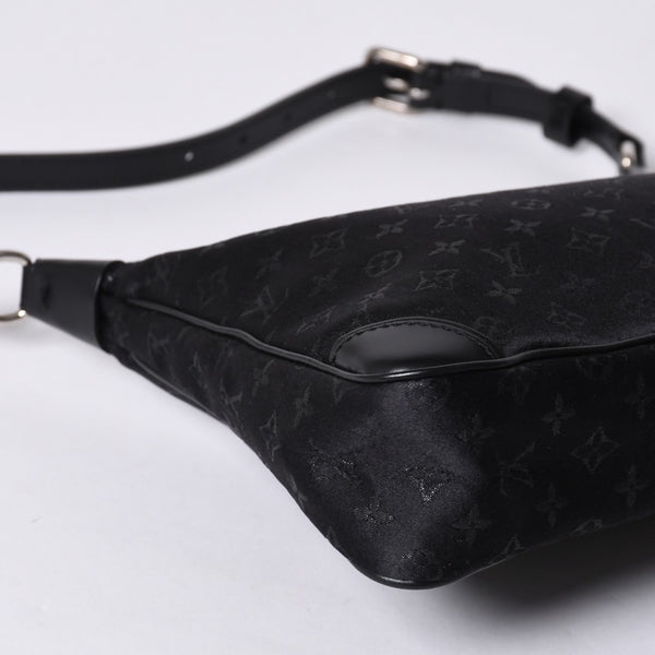 極美品 LOUIS VUITTON ルイヴィトン リトル ブローニュ ワンショルダーバッグ M92142 モノグラム サテン ブラック シルバー金具 中古 4a000762