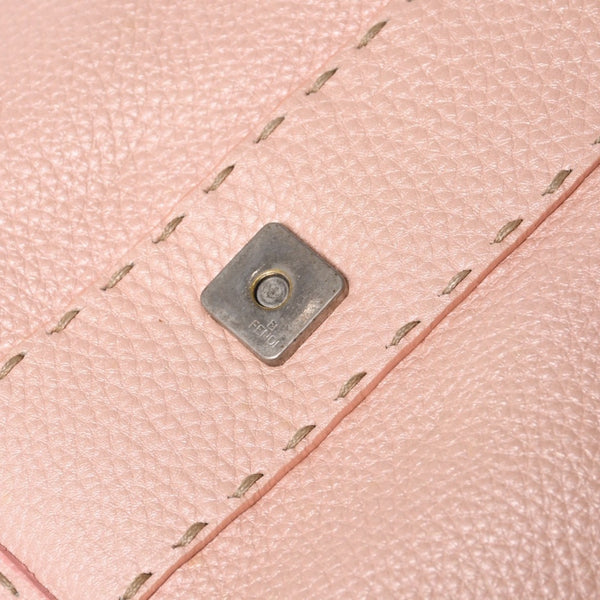FENDI フェンディ セレリア ステッチ Hand Bag ハンドバッグ Shoulder Bag ショルダーバッグ 8BR407 レザー ピンク 美品 中古 4a000500