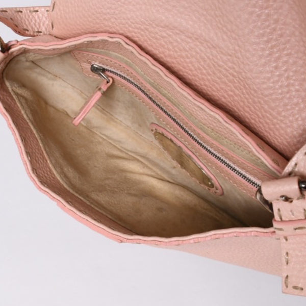 FENDI フェンディ セレリア ステッチ Hand Bag ハンドバッグ Shoulder Bag ショルダーバッグ 8BR407 レザー ピンク 美品 中古 4a000500