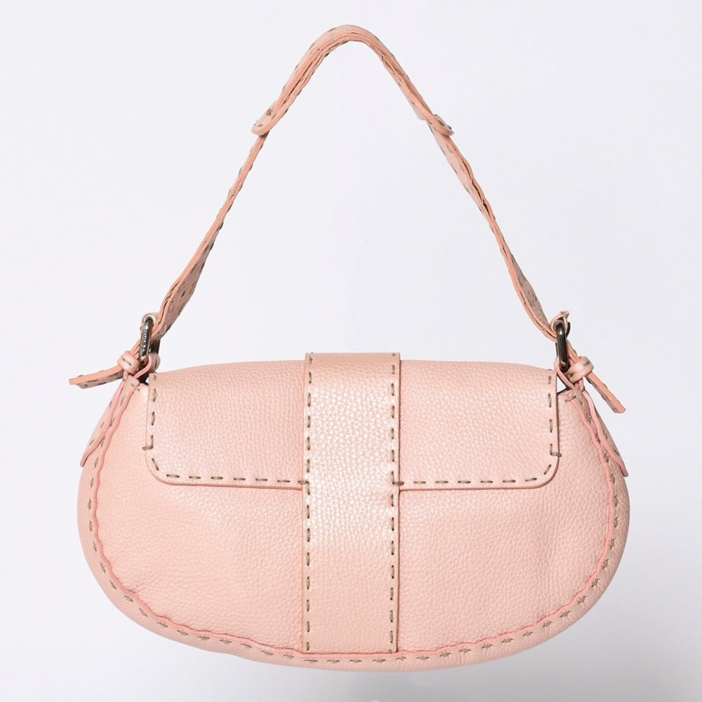 FENDI フェンディ セレリア ステッチ Hand Bag ハンドバッグ Shoulder Bag ショルダーバッグ 8BR407 レザー ピンク 美品 中古 4a000500