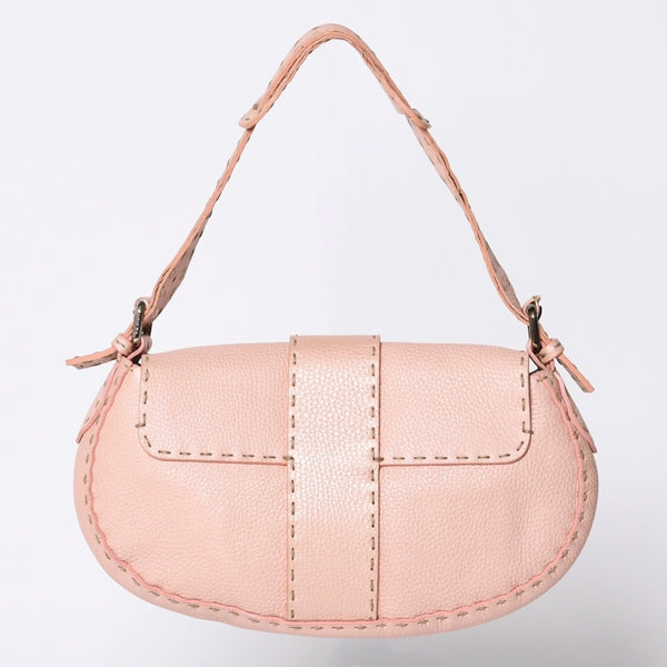 FENDI フェンディ セレリア ステッチ Hand Bag ハンドバッグ Shoulder Bag ショルダーバッグ 8BR407 レザー ピンク 美品 中古 4a000500