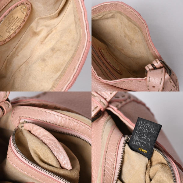 FENDI フェンディ セレリア ステッチ Hand Bag ハンドバッグ Shoulder Bag ショルダーバッグ 8BR407 レザー ピンク 美品 中古 4a000500
