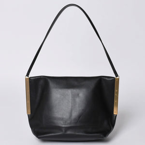 CELINE セリーヌ Clasp Shoulder クラスプライン ショルダーバッグ レザー Black ブラック 美品 中古 4a000808