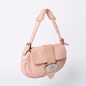 FENDI フェンディ セレリア ステッチ Hand Bag ハンドバッグ Shoulder Bag ショルダーバッグ 8BR407 レザー ピンク 美品 中古 4a000500