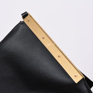 CELINE セリーヌ Clasp Shoulder クラスプライン ショルダーバッグ レザー Black ブラック 美品 中古 4a000808