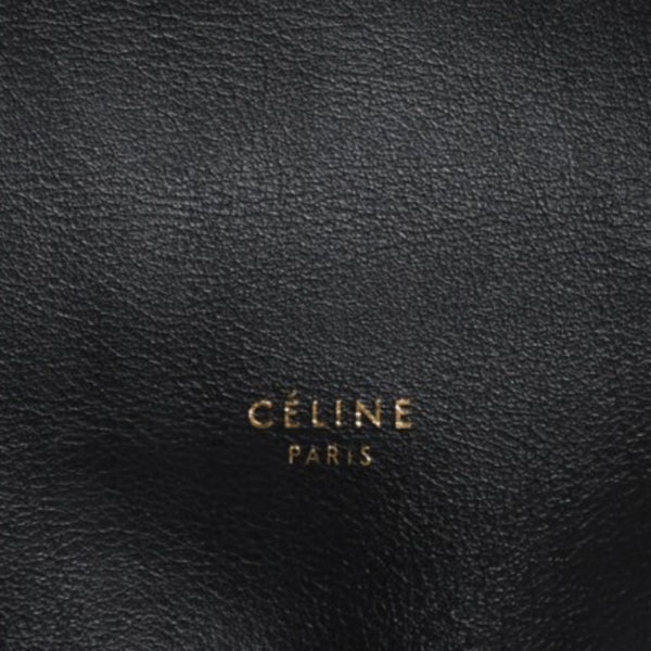 CELINE セリーヌ Clasp Shoulder クラスプライン ショルダーバッグ レザー Black ブラック 美品 中古 4a000808