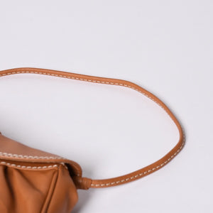 CELINE セリーヌ ワンショルダーバッグ ハンドバッグ CE00/34 レザー ブラウン ゴールド金具 美品 中古 4a000470