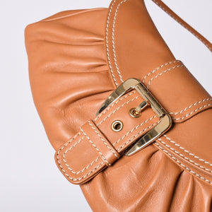 CELINE セリーヌ ワンショルダーバッグ ハンドバッグ CE00/34 レザー ブラウン ゴールド金具 美品 中古 4a000470
