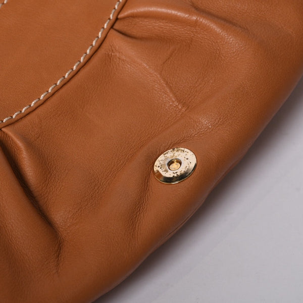 CELINE セリーヌ ワンショルダーバッグ ハンドバッグ CE00/34 レザー ブラウン ゴールド金具 美品 中古 4a000470