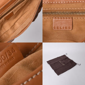 CELINE セリーヌ ワンショルダーバッグ ハンドバッグ CE00/34 レザー ブラウン ゴールド金具 美品 中古 4a000470