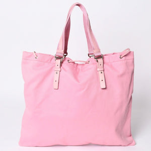 Very good condition SAINT LAURENT Kahala tote bag 121627 pink canvas leather silver hardware used 4a001105