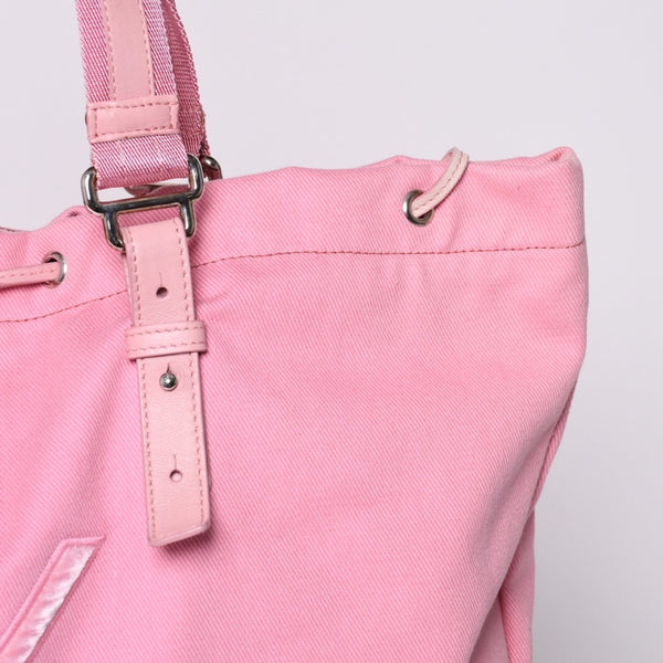 Very good condition SAINT LAURENT Kahala tote bag 121627 pink canvas leather silver hardware used 4a001105