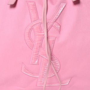 Very good condition SAINT LAURENT Kahala tote bag 121627 pink canvas leather silver hardware used 4a001105
