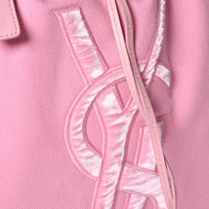 Very good condition SAINT LAURENT Kahala tote bag 121627 pink canvas leather silver hardware used 4a001105