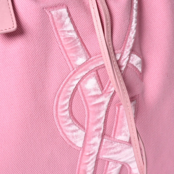 Very good condition SAINT LAURENT Kahala tote bag 121627 pink canvas leather silver hardware used 4a001105