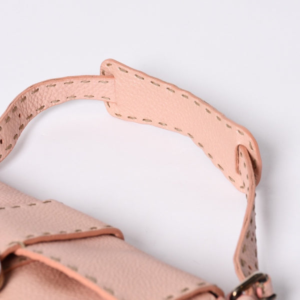 FENDI フェンディ セレリア ステッチ Hand Bag ハンドバッグ Shoulder Bag ショルダーバッグ 8BR407 レザー ピンク 美品 中古 4a000500