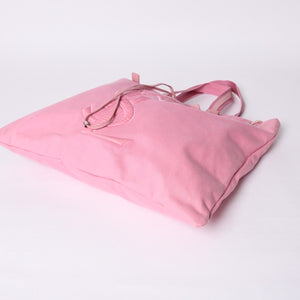Very good condition SAINT LAURENT Kahala tote bag 121627 pink canvas leather silver hardware used 4a001105