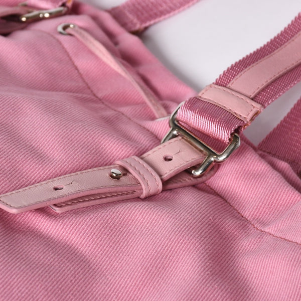 Very good condition SAINT LAURENT Kahala tote bag 121627 pink canvas leather silver hardware used 4a001105