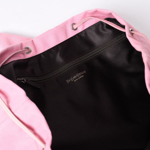 Very good condition SAINT LAURENT Kahala tote bag 121627 pink canvas leather silver hardware used 4a001105