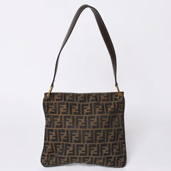 FENDI フェンディ ズッカ柄 Shoulder Bag ショルダーバッグ 83150820981 ブラウン ゴールド金具 美品 中古 4a000508