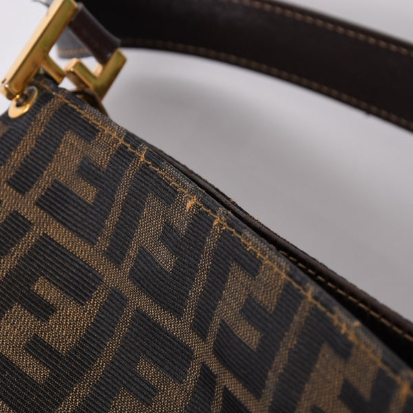 FENDI フェンディ ズッカ柄 Shoulder Bag ショルダーバッグ 83150820981 ブラウン ゴールド金具 美品 中古 4a000508