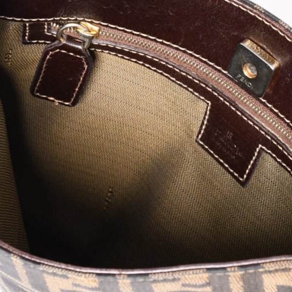 FENDI フェンディ ズッカ柄 Shoulder Bag ショルダーバッグ 83150820981 ブラウン ゴールド金具 美品 中古 4a000508
