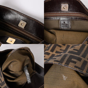 FENDI フェンディ ズッカ柄 Shoulder Bag ショルダーバッグ 83150820981 ブラウン ゴールド金具 美品 中古 4a000508