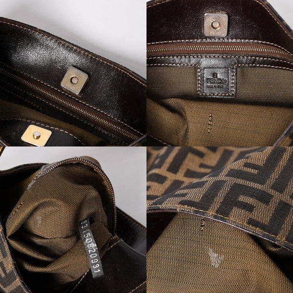 FENDI フェンディ ズッカ柄 Shoulder Bag ショルダーバッグ 83150820981 ブラウン ゴールド金具 美品 中古 4a000508