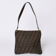 画像をギャラリービューアに読み込む, FENDI フェンディ ズッカ柄 Shoulder Bag ショルダーバッグ 83150820981 ブラウン ゴールド金具 美品 中古 4a000508