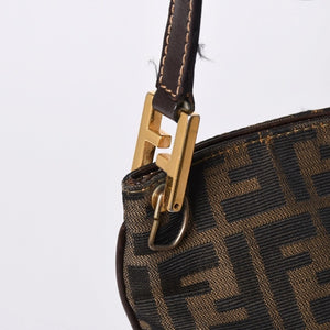 FENDI フェンディ ズッカ柄 Shoulder Bag ショルダーバッグ 83150820981 ブラウン ゴールド金具 美品 中古 4a000508
