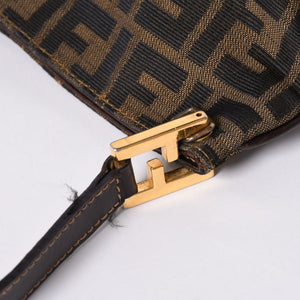 FENDI フェンディ ズッカ柄 Shoulder Bag ショルダーバッグ 83150820981 ブラウン ゴールド金具 美品 中古 4a000508