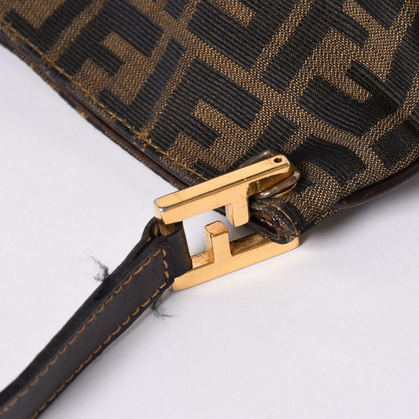 FENDI フェンディ ズッカ柄 Shoulder Bag ショルダーバッグ 83150820981 ブラウン ゴールド金具 美品 中古 4a000508