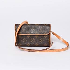 LOUIS VUITTON ルイヴィトン ウエスト ショルダーバッグ M51855 モノグラム ポシェットフロランティーヌ ブラウン 美品 中古 4a000511