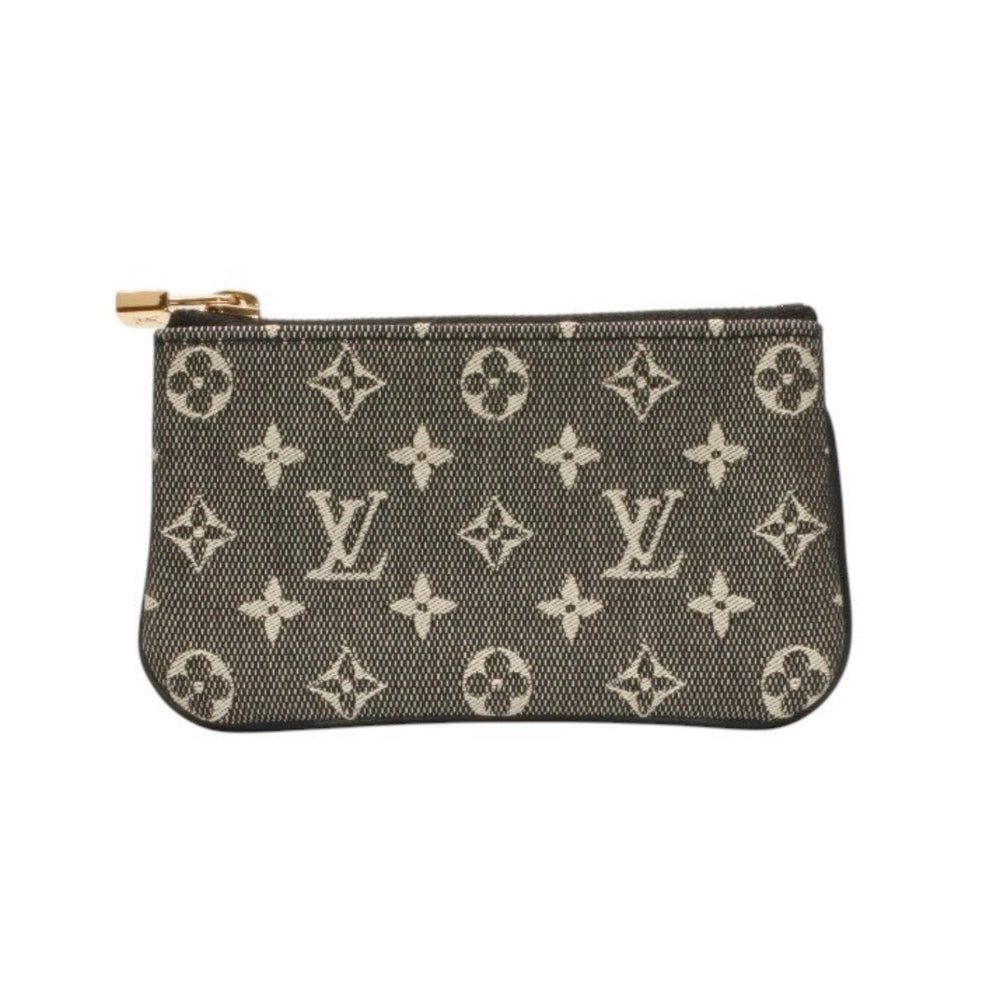 極美品 LOUIS VUITTON ルイヴィトン ミニ ポシェットクレ コインケース M92435 モノグラムキャンバス ゴールド金具 ノワール 中古 4a000787