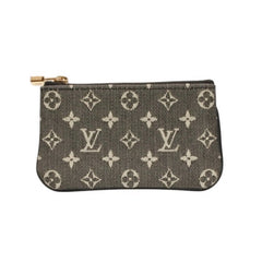 極美品 LOUIS VUITTON ルイヴィトン ミニ ポシェットクレ コインケース M92435 モノグラムキャンバス ゴールド金具 ノワール 中古 4a000787