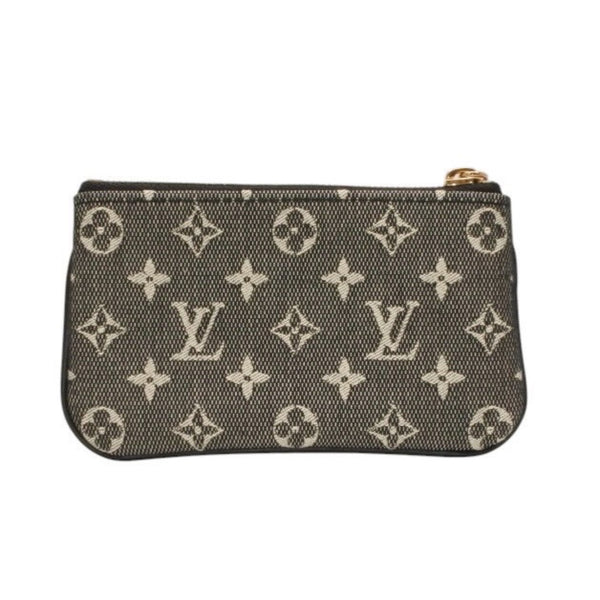 極美品 LOUIS VUITTON ルイヴィトン ミニ ポシェットクレ コインケース M92435 モノグラムキャンバス ゴールド金具 ノワール 中古 4a000787