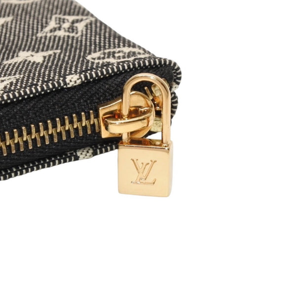 極美品 LOUIS VUITTON ルイヴィトン ミニ ポシェットクレ コインケース M92435 モノグラムキャンバス ゴールド金具 ノワール 中古 4a000787
