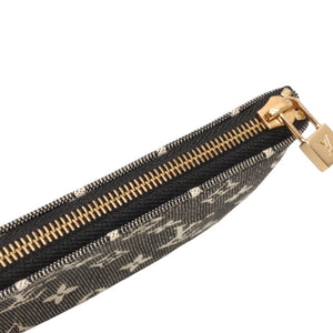 極美品 LOUIS VUITTON ルイヴィトン ミニ ポシェットクレ コインケース M92435 モノグラムキャンバス ゴールド金具 ノワール 中古 4a000787
