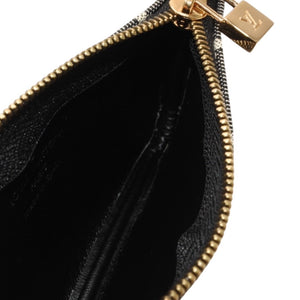極美品 LOUIS VUITTON ルイヴィトン ミニ ポシェットクレ コインケース M92435 モノグラムキャンバス ゴールド金具 ノワール 中古 4a000787