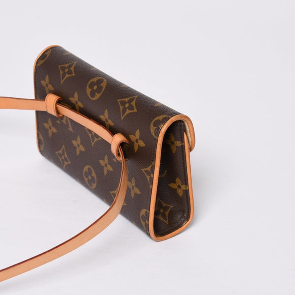 LOUIS VUITTON ルイヴィトン ウエスト ショルダーバッグ M51855 モノグラム ポシェットフロランティーヌ ブラウン 美品 中古 4a000511
