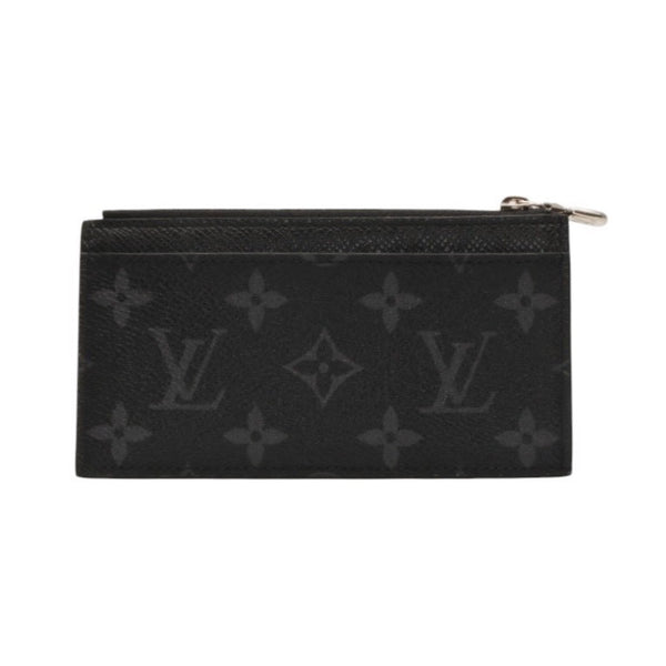 Very Good Condition LOUIS VUITTON Coin Card Holder Coin Case M30271 Monogram Eclipse Black Used 4a000841