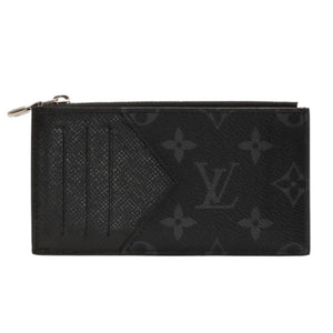 Very Good Condition LOUIS VUITTON Coin Card Holder Coin Case M30271 Monogram Eclipse Black Used 4a000841