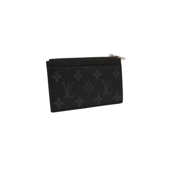 Very Good Condition LOUIS VUITTON Coin Card Holder Coin Case M30271 Monogram Eclipse Black Used 4a000841