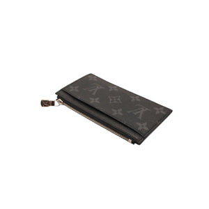 Very Good Condition LOUIS VUITTON Coin Card Holder Coin Case M30271 Monogram Eclipse Black Used 4a000841