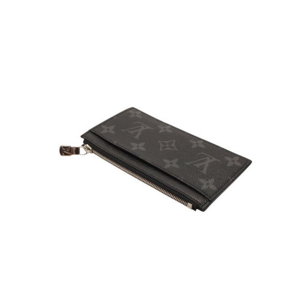Very Good Condition LOUIS VUITTON Coin Card Holder Coin Case M30271 Monogram Eclipse Black Used 4a000841